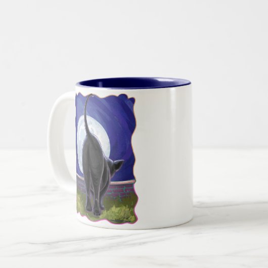 Zwarte kattencadeaus en Accessoires Tweekleurige Koffiemok (Voorkant links)