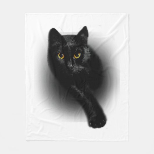 Zwarte Kattenfilters Fleece Deken (Voorkant)