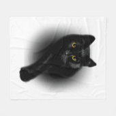 Zwarte Kattenfilters Fleece Deken (Voorkant (Horizontaal))