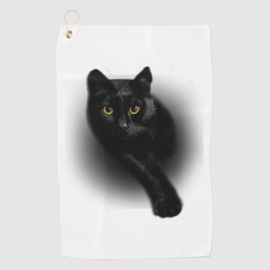 Zwarte Kattenfilters Golfhanddoek (Voorkant)