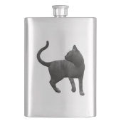 Zwarte kattenfles heupfles (Voorkant)