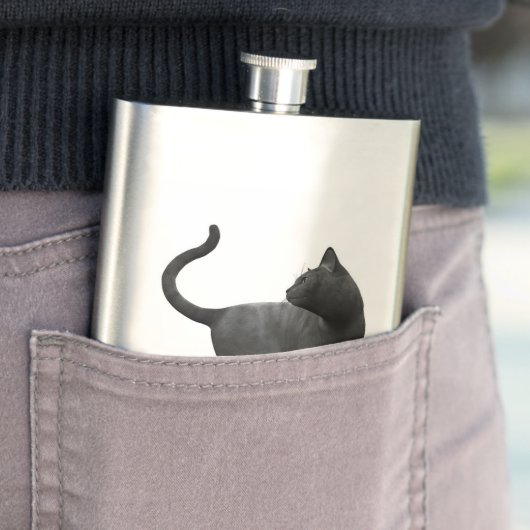 Zwarte kattenfles heupfles (Voorbeeld)