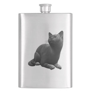 Zwarte kattenfles heupfles