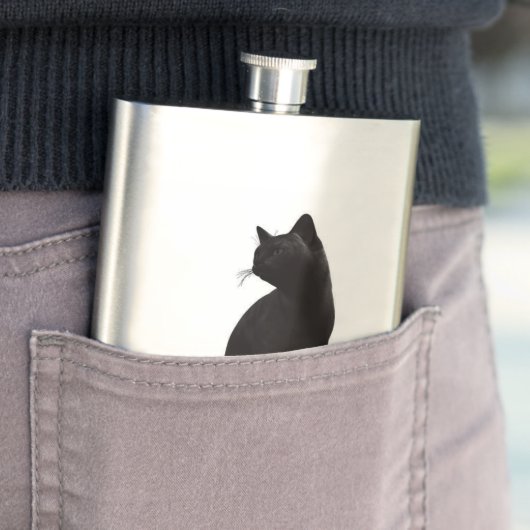 Zwarte kattenfles heupfles (Voorbeeld)