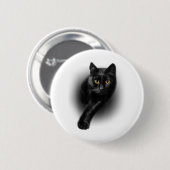 Zwarte kattengeel ronde button 5,7 cm (Voorkant /achterkant)