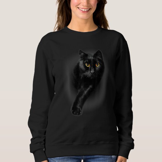 Zwarte kattengeel trui (Voorkant)