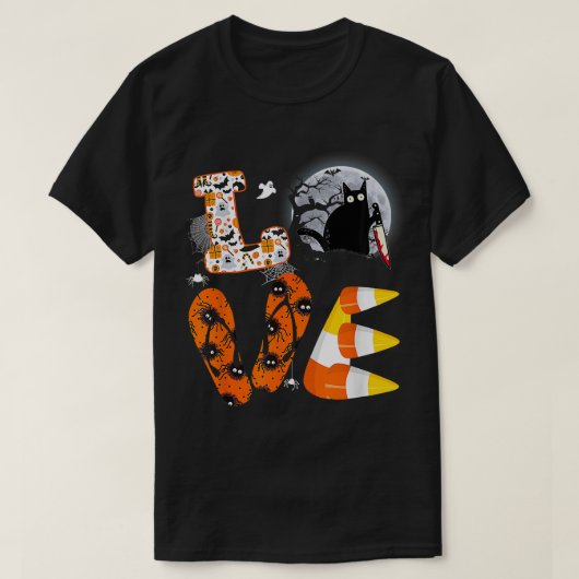 Zwarte kattenhalloween kostumes, schattig kat minn t-shirt (Design voorkant)