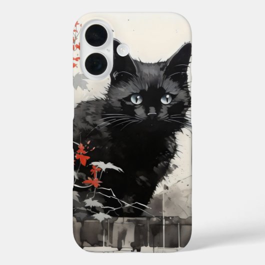 zwarte katteninkt Case-Mate iPhone case (Achterkant)