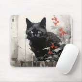 zwarte katteninkt muismat (Met muis)