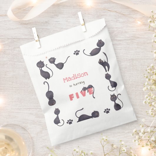 Zwarte kattenjongen bedankzakje (Geknipt)