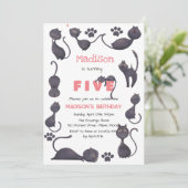 Zwarte kattenjongen kaart (Staand voorkant)