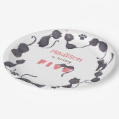 Zwarte kattenjongen papieren bordje (Gekanteld)