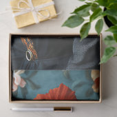 Zwarte Kattenjurk & Bloemen Pet Portret Decoupage Tissuepapier (Geschenk)