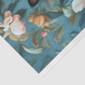 Zwarte Kattenjurk & Bloemen Pet Portret Decoupage Tissuepapier (Detail)