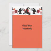 Zwarte-kattenkaart met witte witch Parade Cauldron Aankondiging (Achterkant)