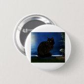 Zwarte kattenkat ronde button 5,7 cm (Voorkant /achterkant)
