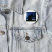Zwarte kattenkat ronde button 5,7 cm (In situ)