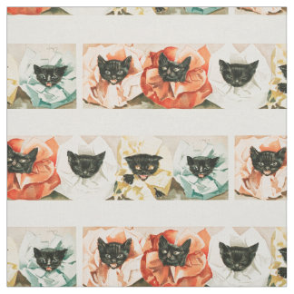  zwarte kattenkatjes roze Halloween katten Stof