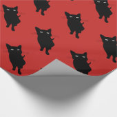 Zwarte kattenkattenkattengotisch kat cadeaupapier (Hoek)