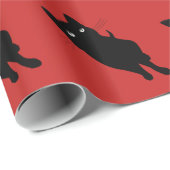 Zwarte kattenkattenkattengotisch kat cadeaupapier (Rol Hoek)