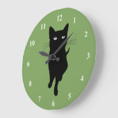 Zwarte kattenkattenkattengotisch kat grote klok (Hoek)