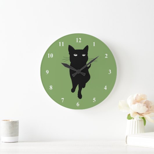 Zwarte kattenkattenkattengotisch kat grote klok (Huis)