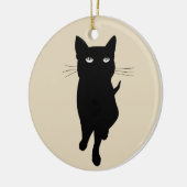 Zwarte kattenkattenkattengotisch kat keramisch ornament (Links)