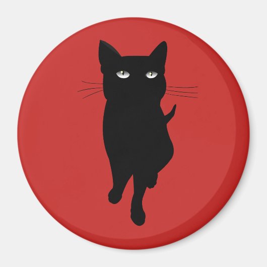 Zwarte kattenkattenkattengotisch kat magneet (Voorkant)