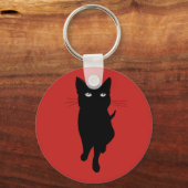 Zwarte kattenkattenkattengotisch kat sleutelhanger (Voorkant)