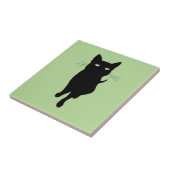 Zwarte kattenkattenkattengotisch kat tegeltje (Zijkant)