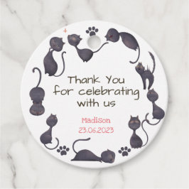 Zwarte kattenkinderen verjaardag bedankt bedankjes labels