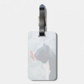 Zwarte kattenknipventilator bagagelabel (Achterkant verticaal)