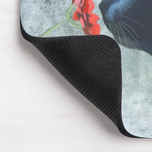 Zwarte kattenknipventilator muismat (Hoek)
