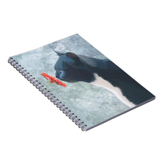 Zwarte kattenknipventilator notitieboek (Rechterzijde)