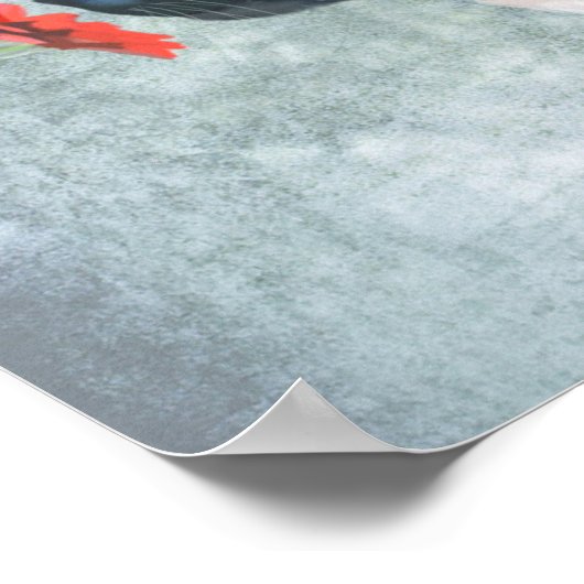 Zwarte kattenknipventilator poster (Hoek)