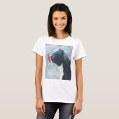 Zwarte kattenknipventilator t-shirt (Voorkant volledig)