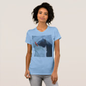 Zwarte kattenknipventilator t-shirt (Voorkant volledig)
