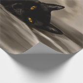 Zwarte kattenkoeling cadeaupapier (Hoek)