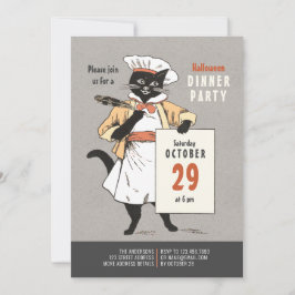 Zwarte kattenkok  Halloween Dinner CC1266 Kaart