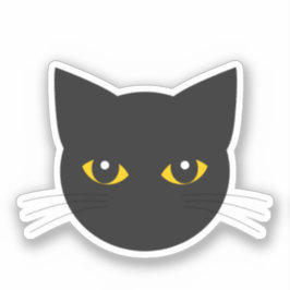 Zwarte kattenkop Sticker