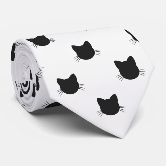 Zwarte kattenkoppen Necktie Stropdas (Opgerold)