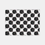 Zwarte kattenkoppen Patroon, katoenontwerp Fleece Deken (Voorkant (Horizontaal))