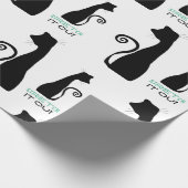 Zwarte kattenkunst cadeaupapier (Hoek)