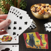 Zwarte kattenkunst pokerkaarten (Insitu)
