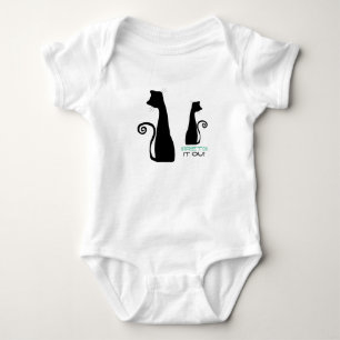 Zwarte kattenkunst romper