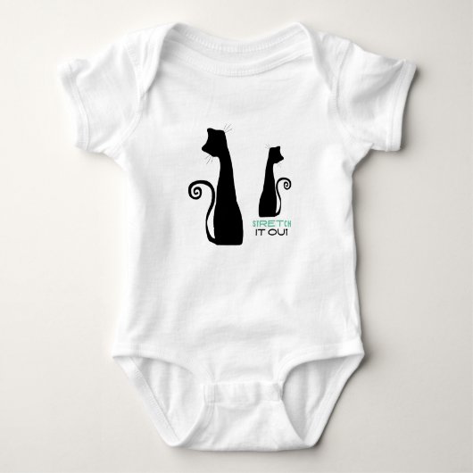 Zwarte kattenkunst romper (Voorkant)