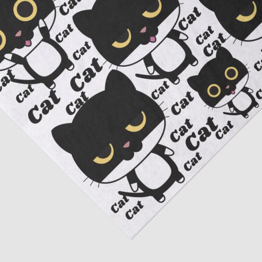 Zwarte kattenleuker met grote ogen tissuepapier (Detail)