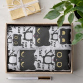 Zwarte kattenleuker met grote ogen tissuepapier (Geschenk)