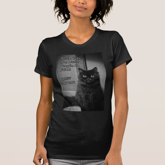 Zwarte kattenliefde t-shirt (Voorkant)