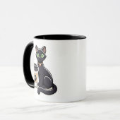 Zwarte Kattenliefhebber Koffie Break Cup Mok (Voorkant links)